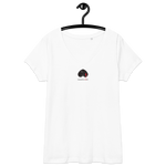 Blutiges Herz - Eng anliegendes Damen-T-Shirt mit V-Ausschnitt