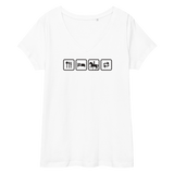 Essen, Schlafen, Reiten, Wiederholung / Eng anliegendes Shirt mit V-Ausschnitt