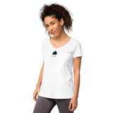 Verkehrtes Herz - Eng anliegendes Damen-T-Shirt mit V-Ausschnitt