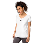 Blutiges Herz - Eng anliegendes Damen-T-Shirt mit V-Ausschnitt