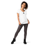 Verkehrtes Herz - Eng anliegendes Damen-T-Shirt mit V-Ausschnitt