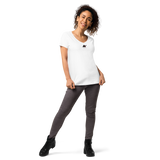 Blutiges Herz - Eng anliegendes Damen-T-Shirt mit V-Ausschnitt