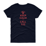 Keep calm and call 122 / Kurzärmeliges T-Shirt für Damen