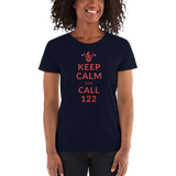 Keep calm and call 122 / Kurzärmeliges T-Shirt für Damen