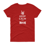 Keep calm and Rock / Kurzärmeliges T-Shirt für Damen