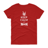 Keep calm and Rock / Kurzärmeliges T-Shirt für Damen
