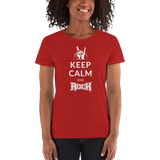 Keep calm and Rock / Kurzärmeliges T-Shirt für Damen