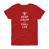 Keep calm and call 122 / Kurzärmeliges T-Shirt für Damen