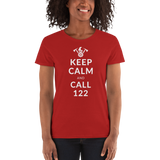 Keep calm and call 122 / Kurzärmeliges T-Shirt für Damen