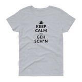 Keep Calm und geh sch***n / Kurzärmeliges T-Shirt für Damen