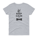 Keep calm and Rock / Kurzärmeliges T-Shirt für Damen