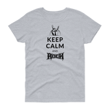 Keep calm and Rock / Kurzärmeliges T-Shirt für Damen