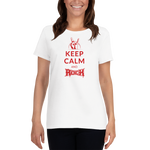 Keep calm and Rock / Kurzärmeliges T-Shirt für Damen