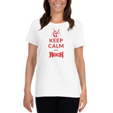 Keep calm and Rock / Kurzärmeliges T-Shirt für Damen