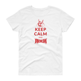 Keep calm and Rock / Kurzärmeliges T-Shirt für Damen